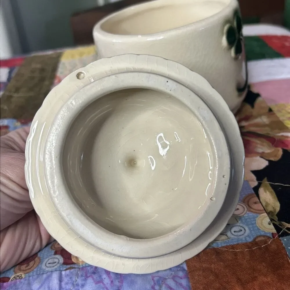 Vintage Brush McCoy Three Leaf Clover Small 5 Inch Canister
